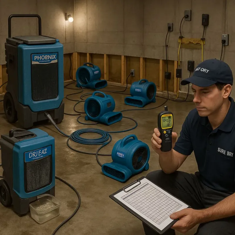 Structural Drying and Dehumidification process in Rio Lajas, PR